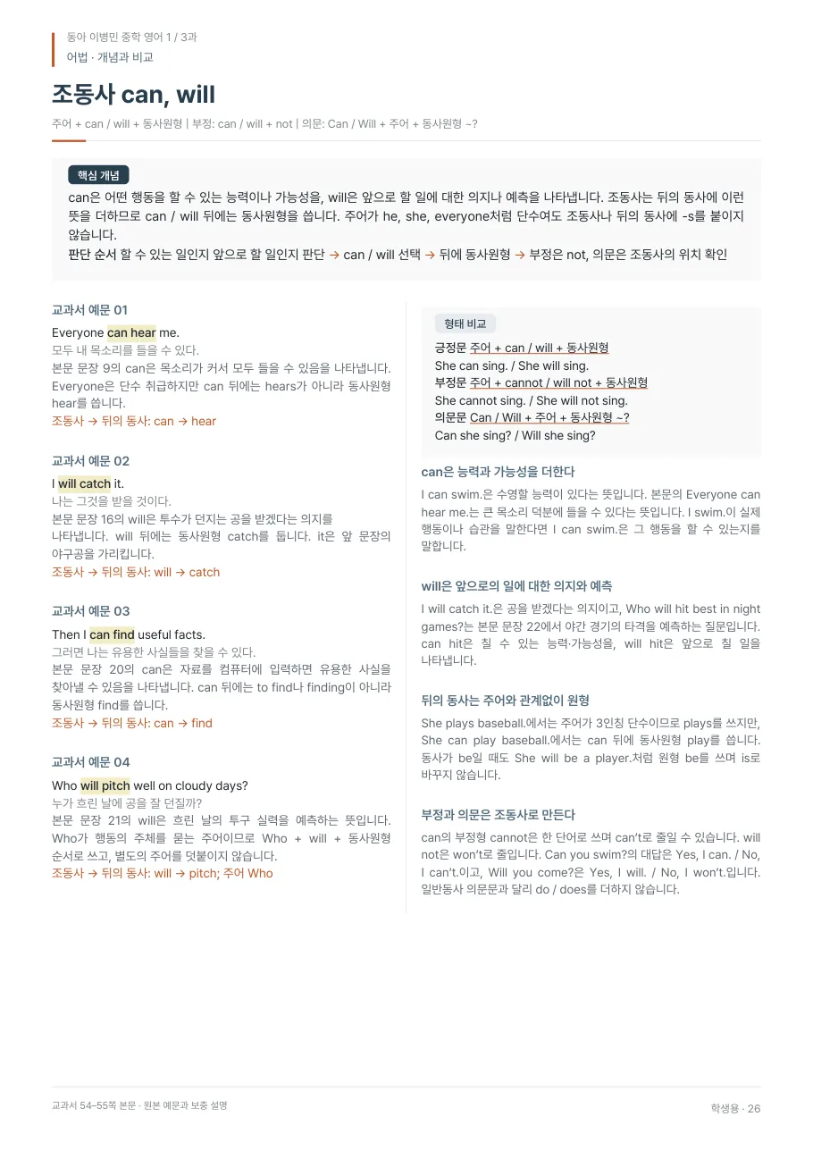 3과 학생용 · 어법 지면