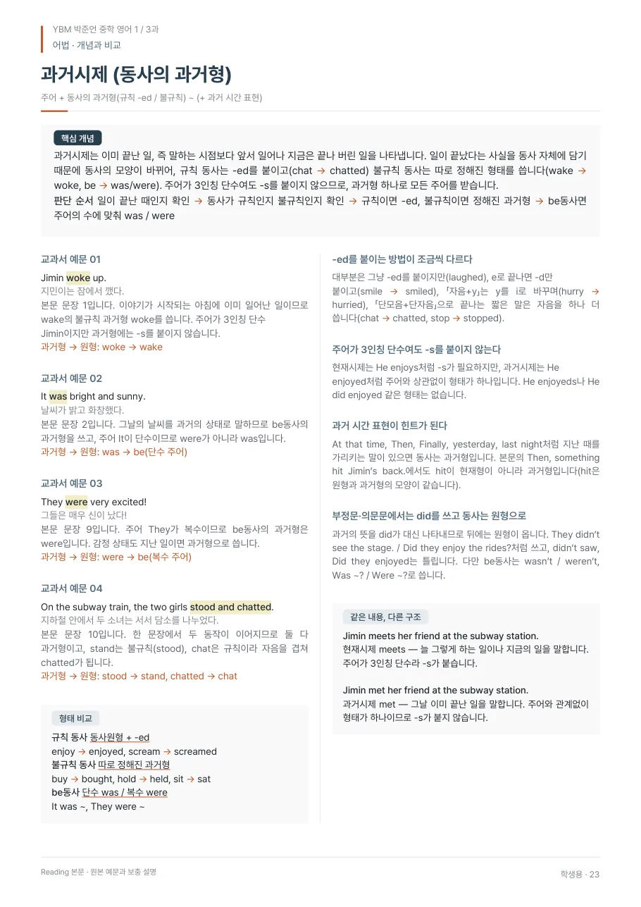 3과 학생용 · 어법 지면