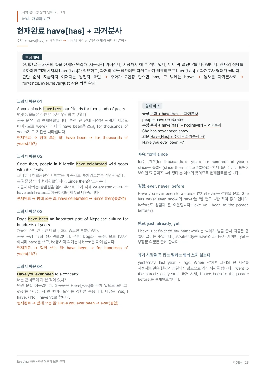 3과 학생용 · 어법 지면