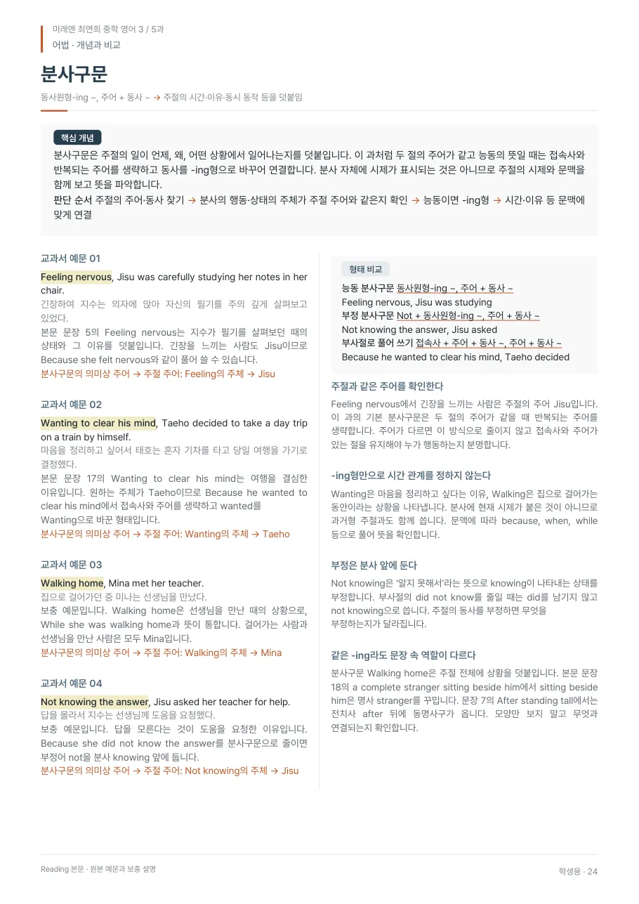 5과 학생용 · 어법 지면